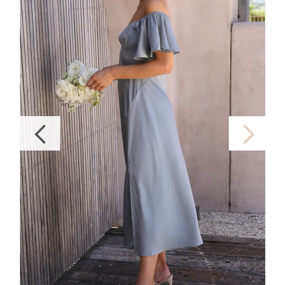 Billy J Blue Satin Midi Dress - Never Worn! - Picture 3 of 6